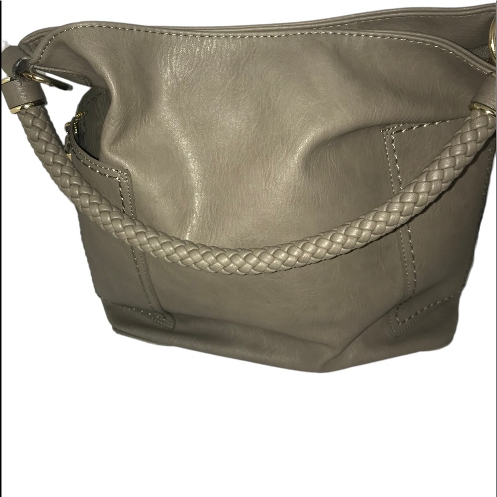 Miztique vegan leather large grey tote